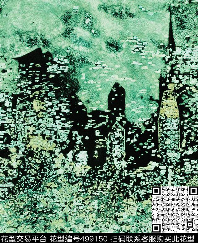 原创景物优雅数码印花华亿平台下载（图片编号: 499150） - 瓦栏（Walan）