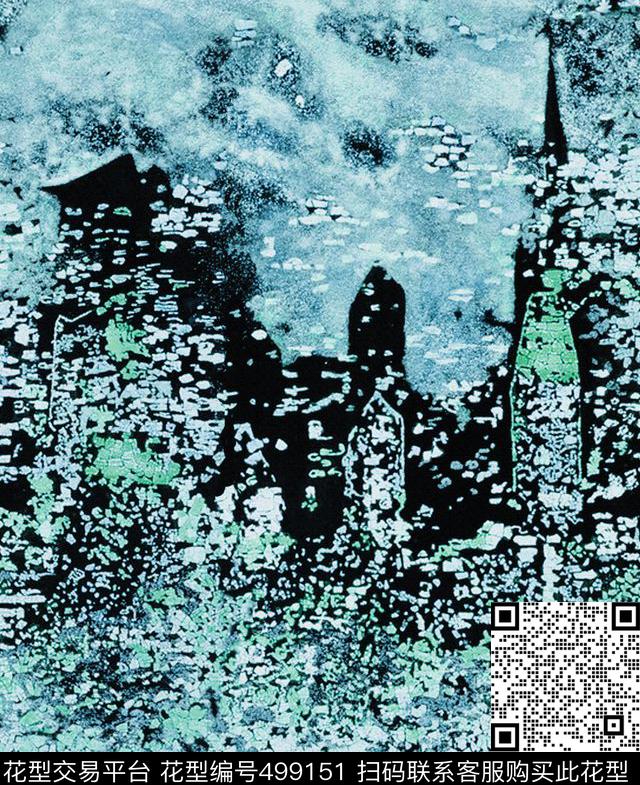 原创景物优雅数码印花华亿平台下载（图片编号: 499151） - 瓦栏（Walan）