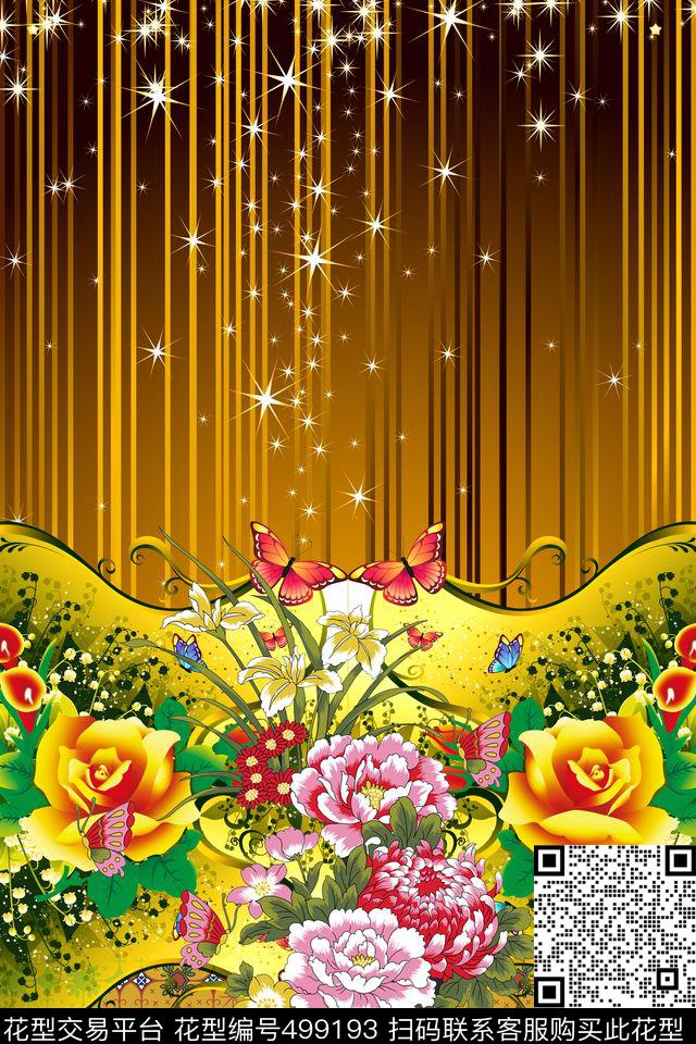 定位花卉植物数码印花华亿平台下载（图片编号: 499193） - 瓦栏（Walan）