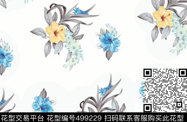 中国风简约花数码印花华亿平台下载（图片编号: 499229） - 瓦栏（Walan）