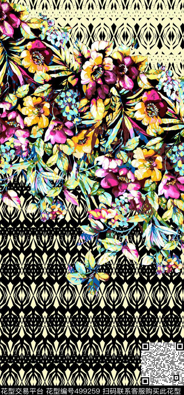 定位花卉连衣裙时尚活力十足数码印花华亿平台下载（图片编号: 499259） - 瓦栏（Walan）