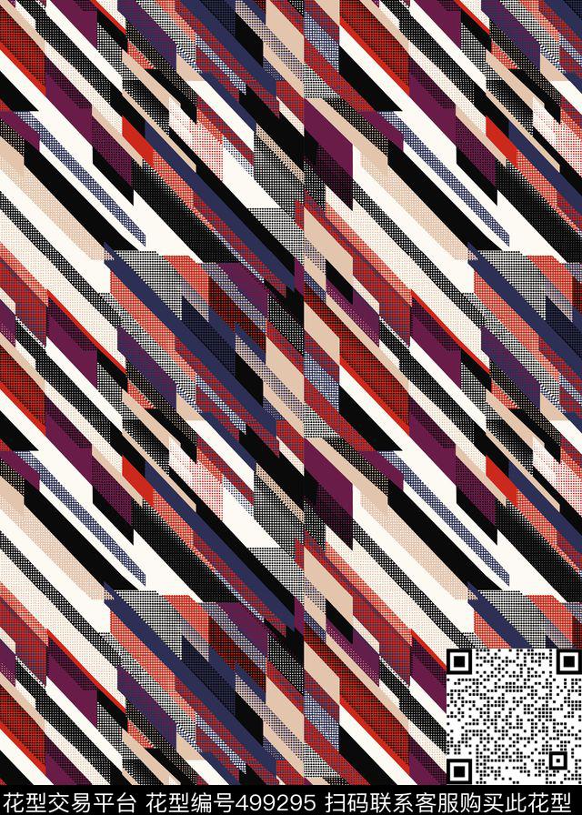 不规律条纹布匹面料数码华亿平台数码印花布匹面料家纺服装沙发布传统印花华亿平台下载（图片编号: 499295） - 瓦栏（Walan）