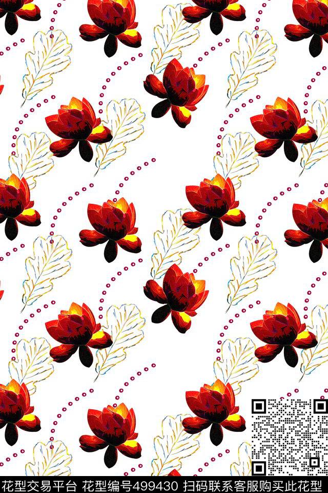 时尚清新小碎花数码印花华亿平台下载（图片编号: 499430） - 瓦栏（Walan）