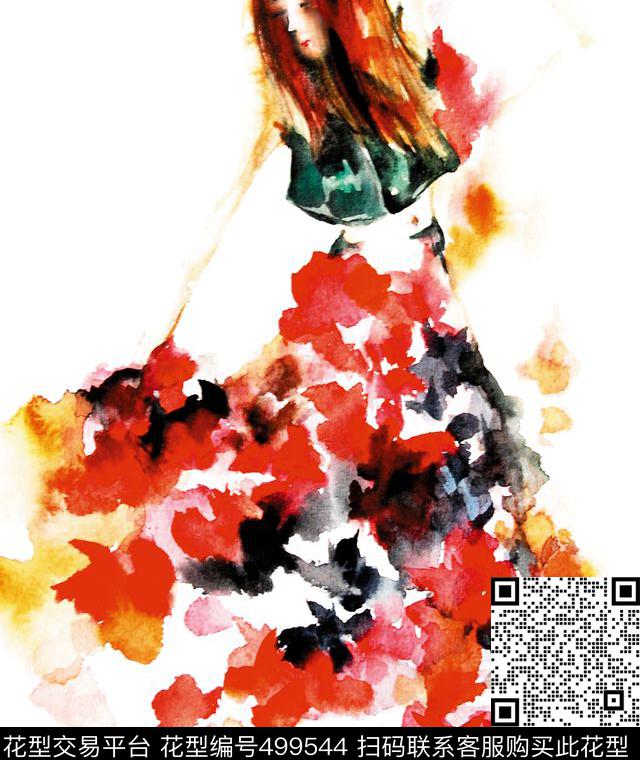 T恤卫衣人物手绘数码印花华亿平台下载（图片编号: 499544） - 瓦栏（Walan）