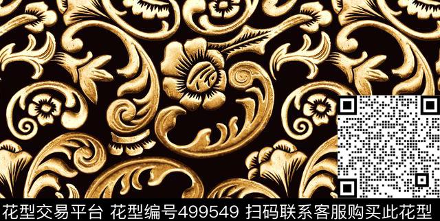 欧美风格古典时尚数码印花华亿平台下载（图片编号: 499549） - 瓦栏（Walan）