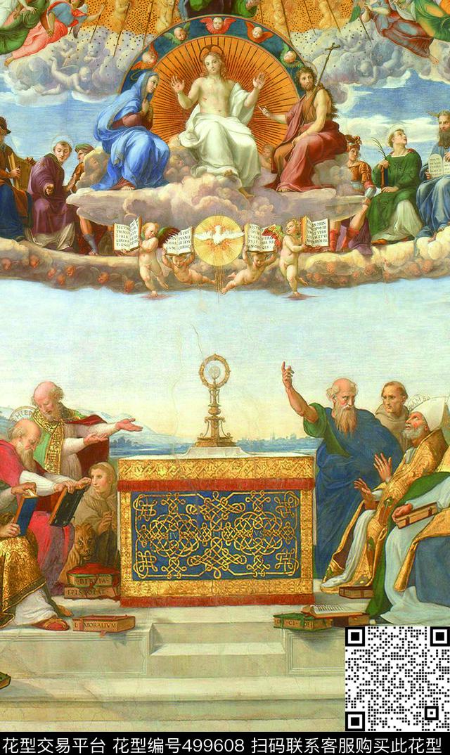 欧美风格古典时尚数码印花华亿平台下载（图片编号: 499608） - 瓦栏（Walan）