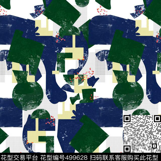 几何抽象四方连续数码印花华亿平台下载（图片编号: 499628） - 瓦栏（Walan）