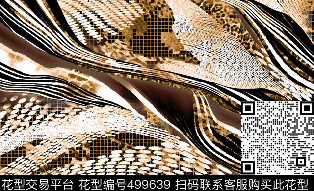 豹纹几何现代数码印花华亿平台下载（图片编号: 499639） - 瓦栏（Walan）