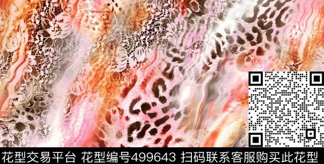 几何经典豹纹现代数码印花华亿平台下载（图片编号: 499643） - 瓦栏（Walan）