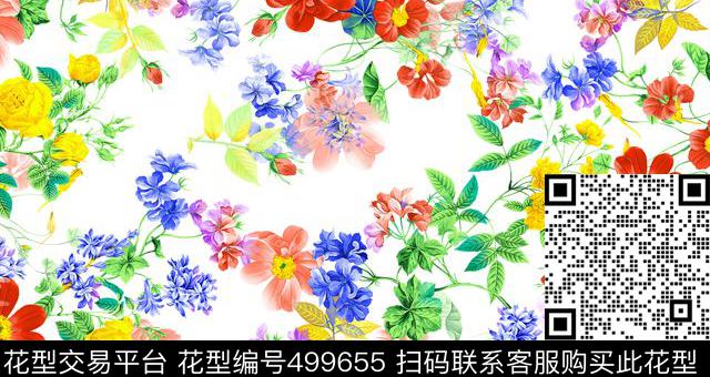 仿数码花卉数码数码印花华亿平台下载（图片编号: 499655） - 瓦栏（Walan）