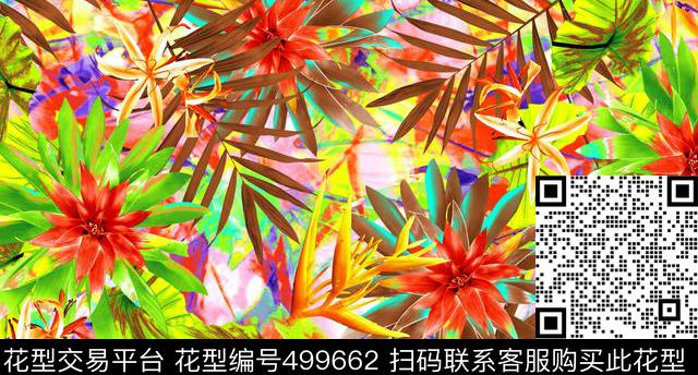 仿数码花卉数码数码印花华亿平台下载（图片编号: 499662） - 瓦栏（Walan）
