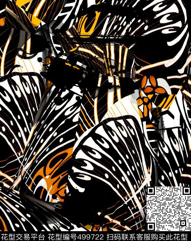 涂鸦凌乱艺术传统印花华亿平台下载（图片编号: 499722） - 瓦栏（Walan）