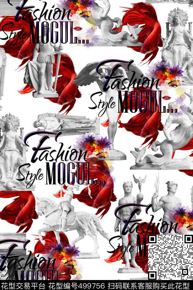 潮牌雕像石膏像数码印花华亿平台下载（图片编号: 499756） - 瓦栏（Walan）