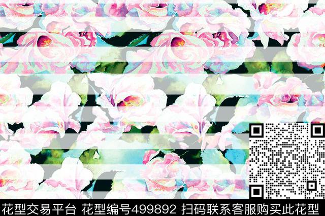 花卉几何女装数码印花华亿平台下载（图片编号: 499892） - 瓦栏（Walan）