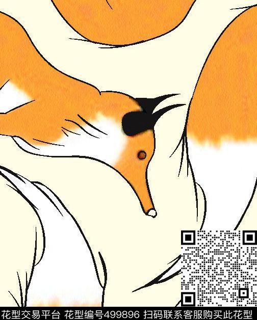 动物狐狸女装传统印花华亿平台下载（图片编号: 499896） - 瓦栏（Walan）