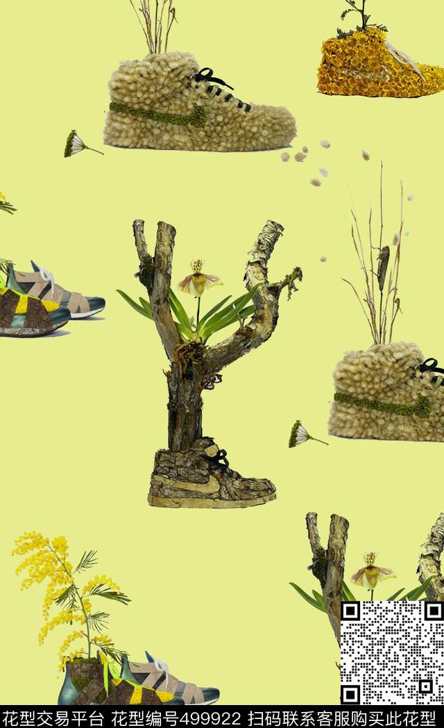 创意花卉菊花数码印花华亿平台下载（图片编号: 499922） - 瓦栏（Walan）