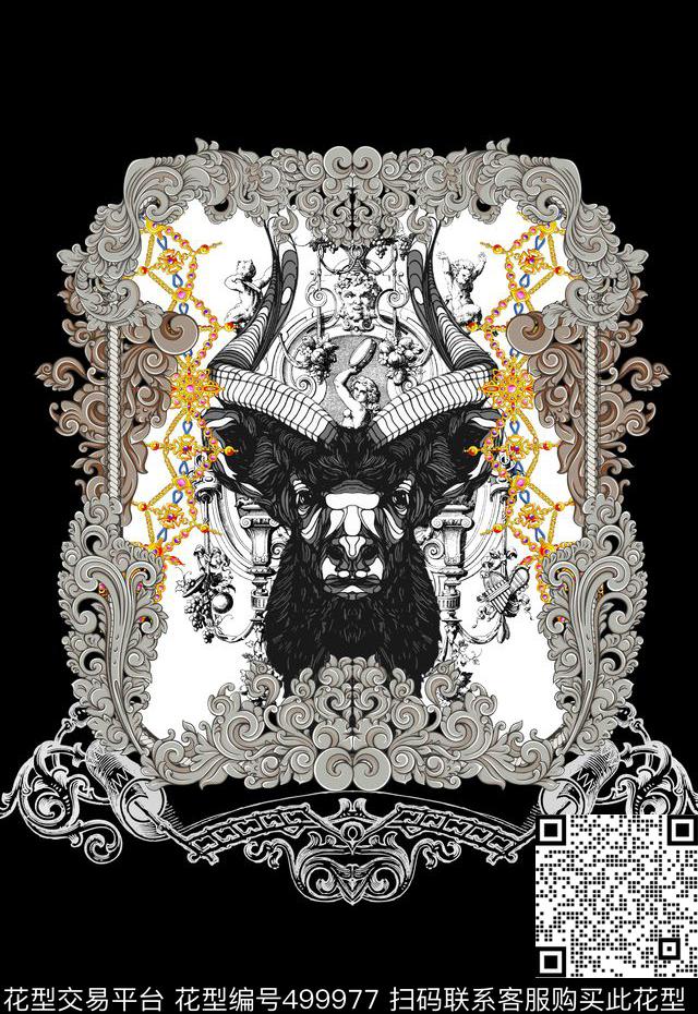 T恤卫衣夹克潮流时尚定位羊头男装数码印花华亿平台下载（图片编号: 499977） - 瓦栏（Walan）