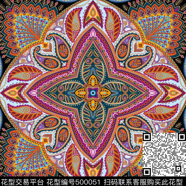 欧式欧式、佩斯利欧式华亿平台传统印花华亿平台下载（图片编号: 500051） - 瓦栏（Walan）