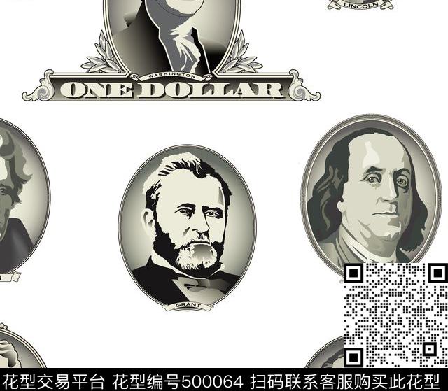 美国人物美元人物人物像传统印花华亿平台下载（图片编号: 500064） - 瓦栏（Walan）