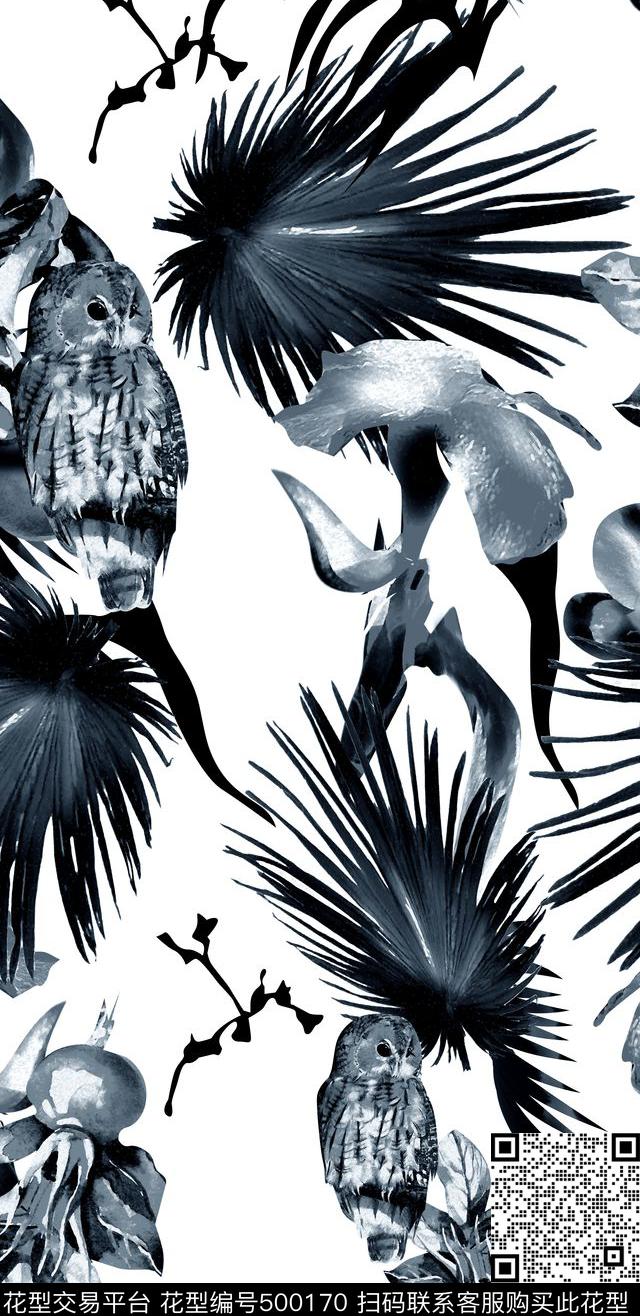 芭蕉花大牌夹克数码印花华亿平台下载（图片编号: 500170） - 瓦栏（Walan）