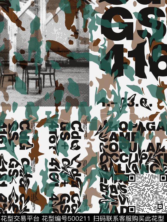 时尚潮流字母传统印花华亿平台下载（图片编号: 500211） - 瓦栏（Walan）