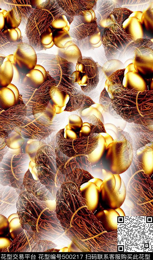 复古休闲怀旧暗金色民族梦数码印花华亿平台下载（图片编号: 500217） - 瓦栏（Walan）