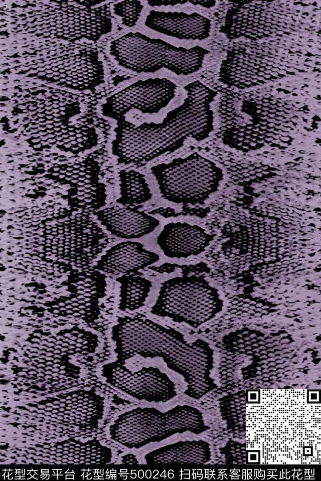 蛇纹蛇皮网状休闲风传统印花华亿平台下载（图片编号: 500246） - 瓦栏（Walan）