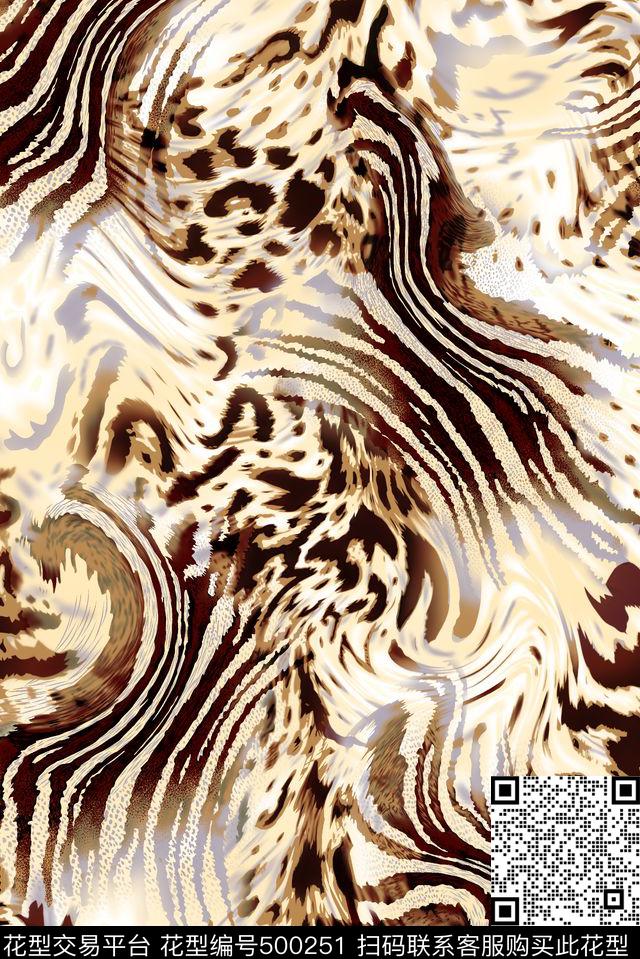 休闲风豹纹斑马纹数码印花华亿平台下载（图片编号: 500251） - 瓦栏（Walan）