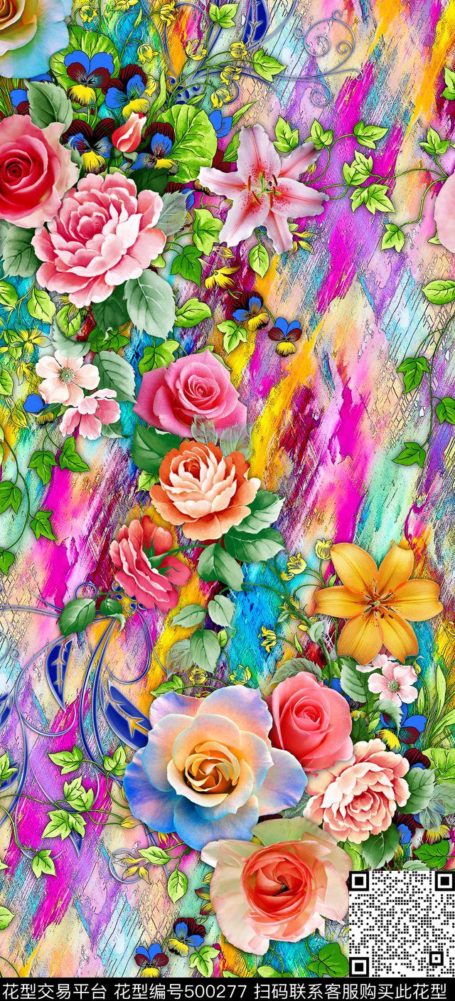 抽象大方动物纹数码印花华亿平台下载（图片编号: 500277） - 瓦栏（Walan）