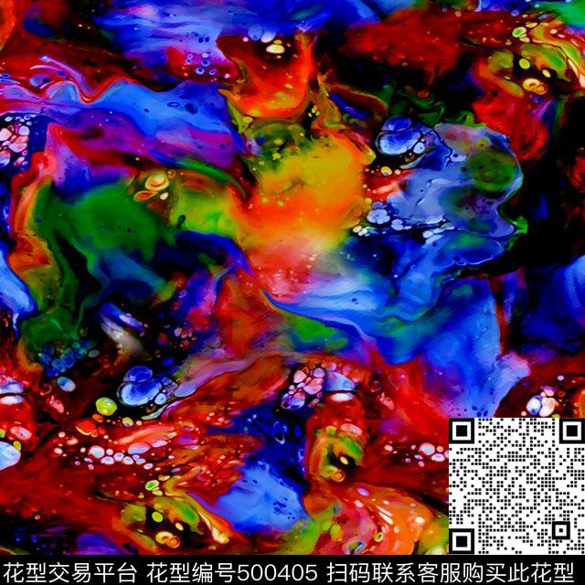 男装女装冬装时尚大牌新潮水彩抽象画肌理数码印花华亿平台下载（图片编号: 500405） - 瓦栏（Walan）