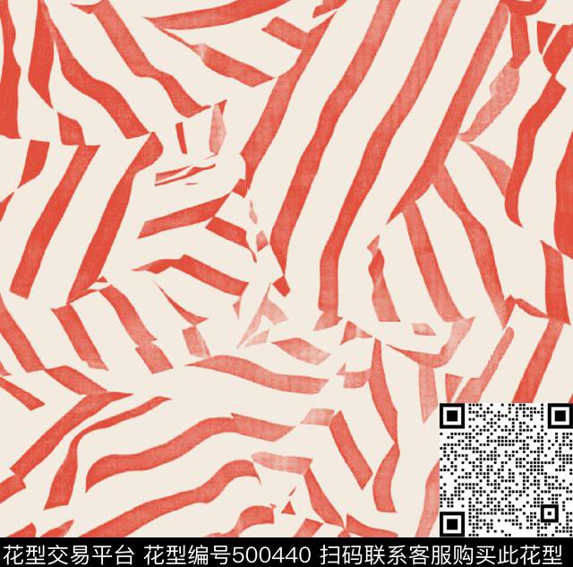 2016春夏褶皱条纹橙色数码印花华亿平台下载（图片编号: 500440） - 瓦栏（Walan）