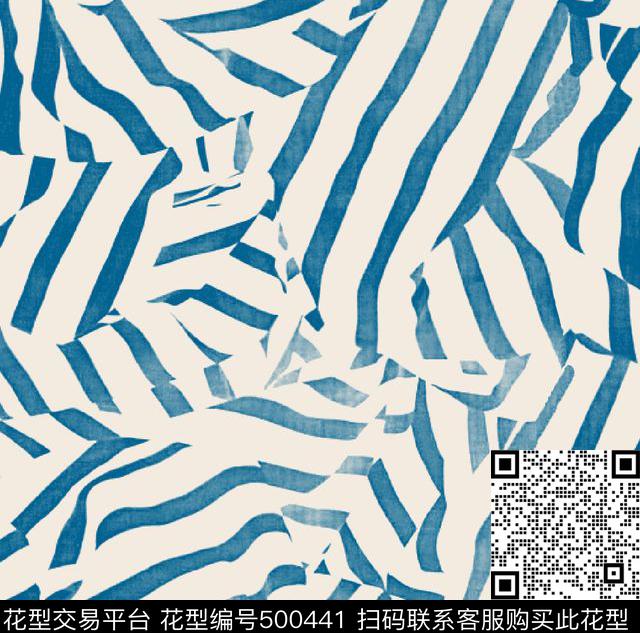 2016春夏褶皱条纹橙色数码印花华亿平台下载（图片编号: 500441） - 瓦栏（Walan）