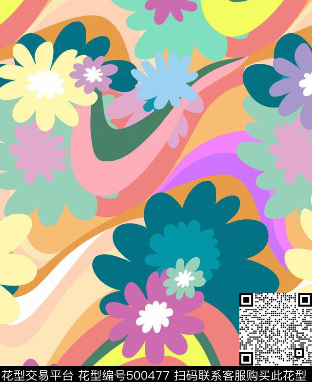 不规则几何女装抽象条纹传统印花华亿平台下载（图片编号: 500477） - 瓦栏（Walan）