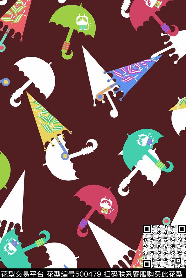 传统印花卡通雨伞卡通传统印花华亿平台下载（图片编号: 500479） - 瓦栏（Walan）