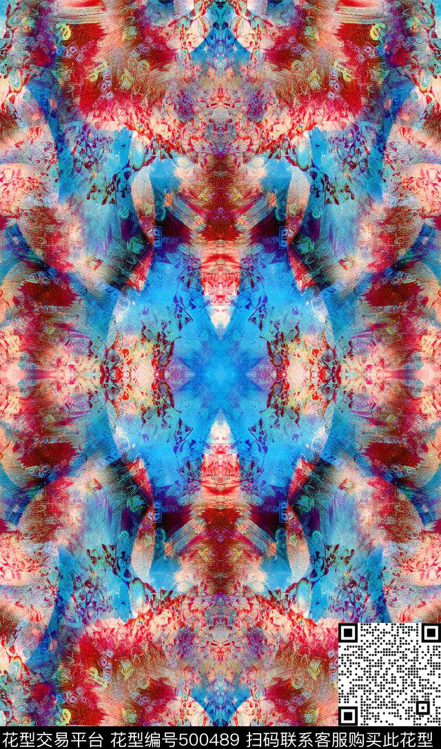 抽象百合混的建筑宫廷风民族风数码印花华亿平台下载（图片编号: 500489） - 瓦栏（Walan）