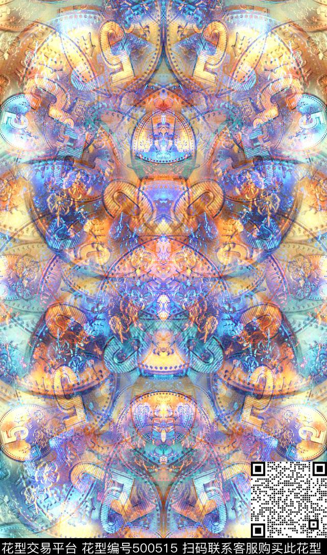 抽象画色彩肌理色块大牌数码印花华亿平台下载（图片编号: 500515） - 瓦栏（Walan）