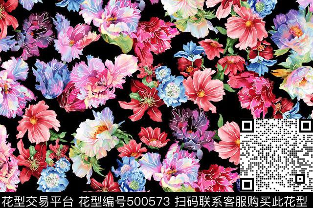 现代花卉相商数码印花华亿平台下载（图片编号: 500573） - 瓦栏（Walan）