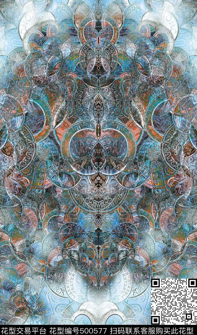 抽象风宫廷元素时尚男女风街拍风数码印花华亿平台下载（图片编号: 500577） - 瓦栏（Walan）