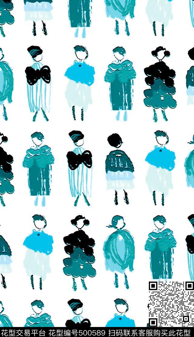 原创时尚绘画数码印花华亿平台下载（图片编号: 500589） - 瓦栏（Walan）