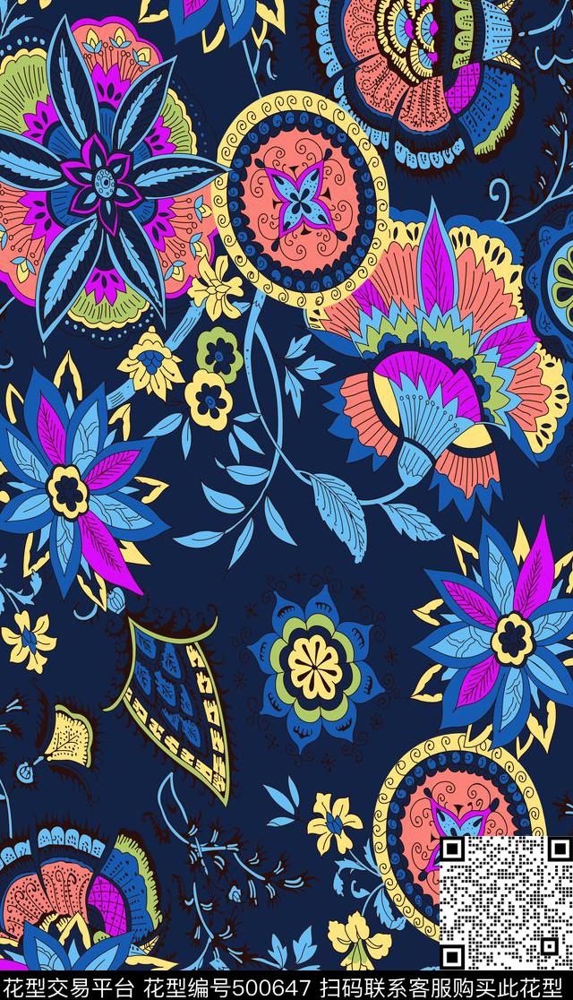 潮流时尚大牌墙壁纸民族风传统印花华亿平台下载（图片编号: 500647） - 瓦栏（Walan）