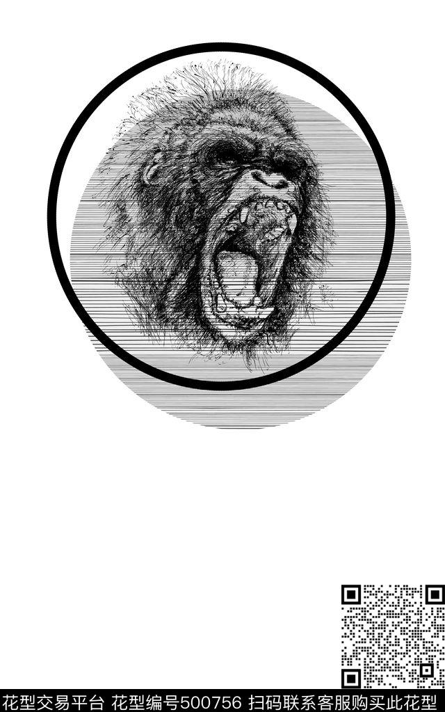 男装动物猴子传统印花华亿平台下载（图片编号: 500756） - 瓦栏（Walan）