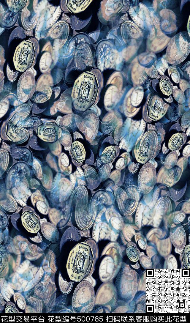 复古风硬币纽扣男女休闲数码印花华亿平台下载（图片编号: 500765） - 瓦栏（Walan）