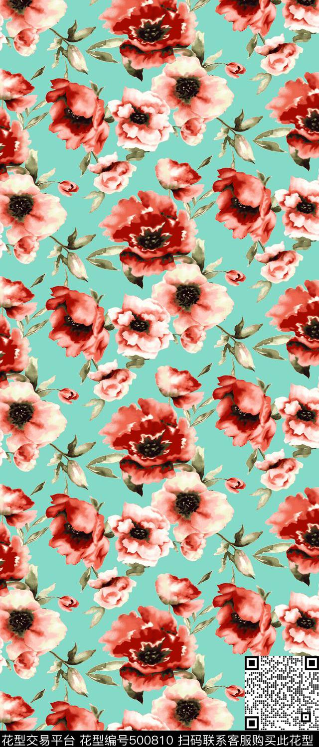 打牌花朵欧美传统印花华亿平台下载（图片编号: 500810） - 瓦栏（Walan）
