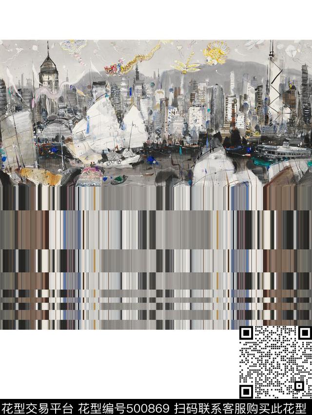 定位风景解构数码印花华亿平台下载（图片编号: 500869） - 瓦栏（Walan）