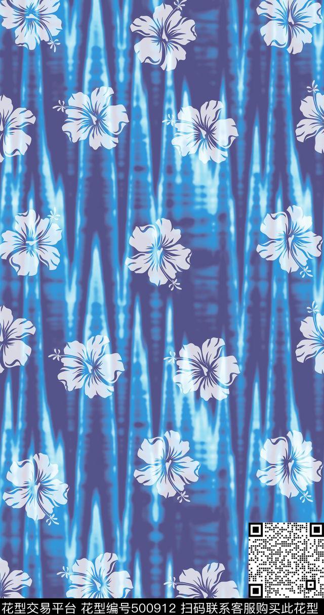 花卉抽象条纹背景女士连衣裙衬衫小清新数码印花华亿平台下载（图片编号: 500912） - 瓦栏（Walan）