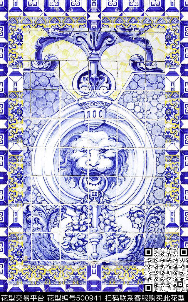 动物花纹卷草数码印花华亿平台下载（图片编号: 500941） - 瓦栏（Walan）