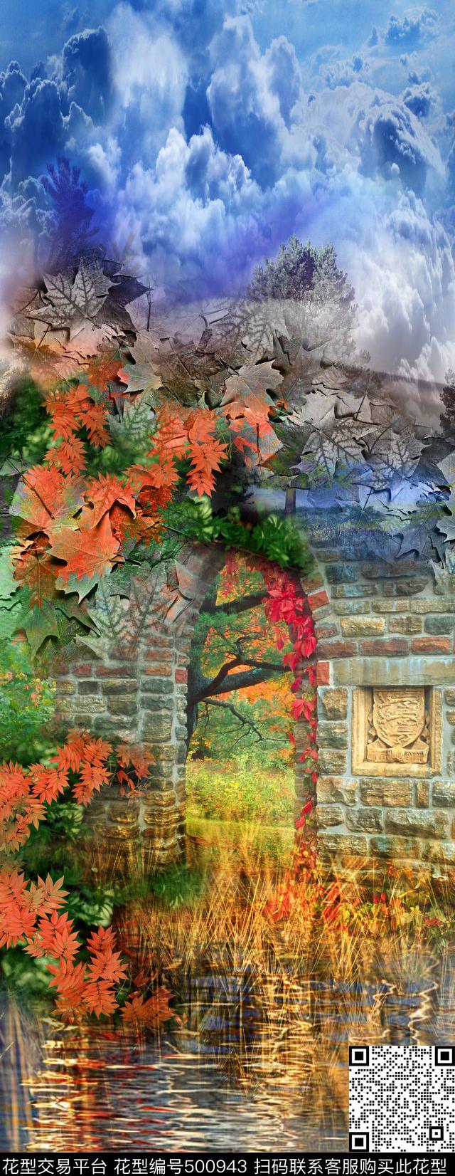 丝绸旗袍女装裙子数码印花华亿平台下载（图片编号: 500943） - 瓦栏（Walan）