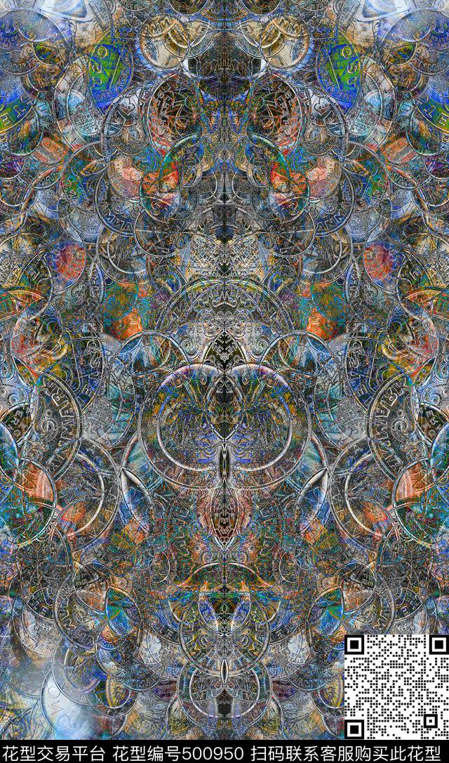 复古休闲怀旧宫廷风图案热带风情数码印花华亿平台下载（图片编号: 500950） - 瓦栏（Walan）