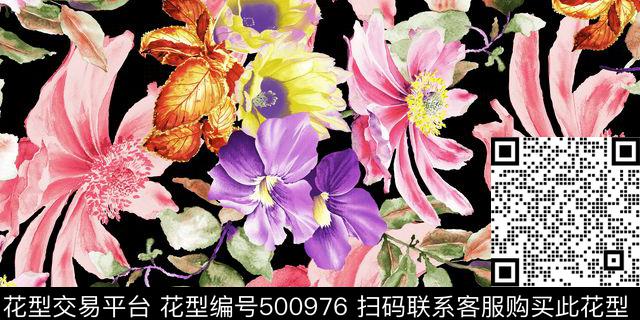 花卉时装数码数码印花华亿平台下载（图片编号: 500976） - 瓦栏（Walan）
