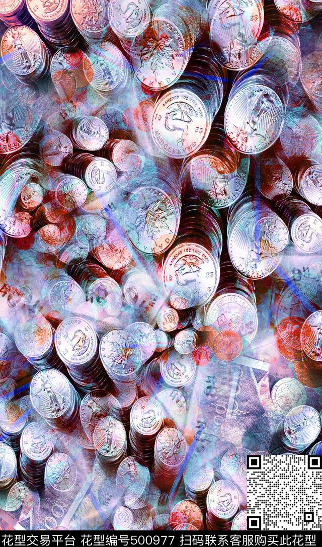 抽象魔幻色块肌理复古风欧美元数码印花华亿平台下载（图片编号: 500977） - 瓦栏（Walan）